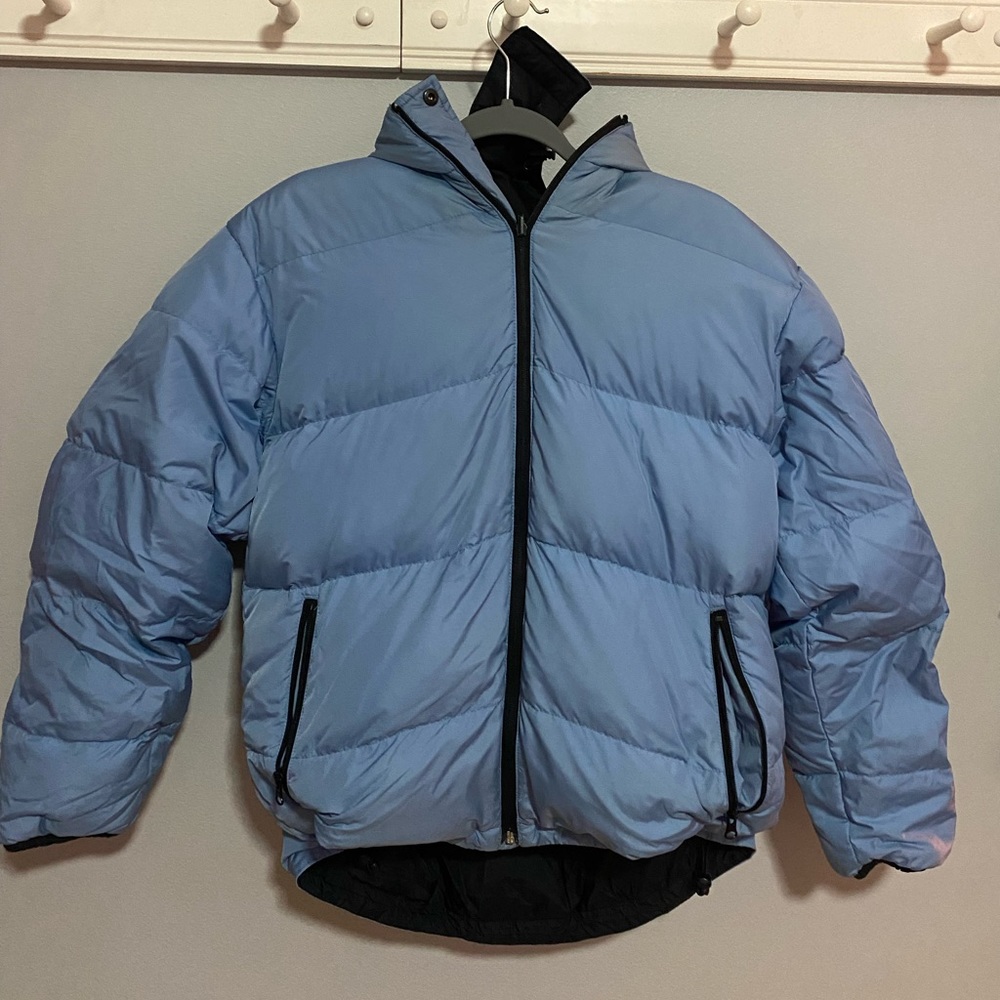 lands end light blue puffer jacket
